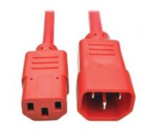 Tripp Lite Standard Computer Power Extension Cord, 10A, 18 AWG (IEC-320-C14 to IEC-320-C13), Red, 0.91 m