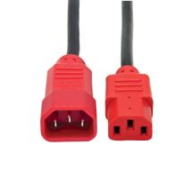 Tripp Lite Standard Computer Power Extension Cord Lead Cable, 10A, 18AWG (IEC-320-C14 to IEC-320-C13, Red Plugs), 1.22 m