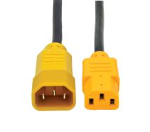 Tripp Lite Standard Computer Power Extension Cord, 10A, 18AWG (IEC-320-C14 to IEC-320-C13, Yellow Plugs), 4-ft.