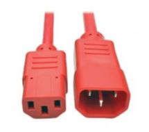 Tripp Lite Heavy-Duty Power Extension Cord, 15A, 14 AWG (IEC-320-C14 to IEC-320-C13), Red, 0.61 m