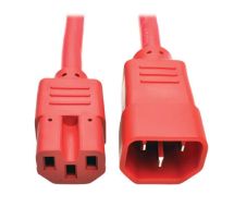 Tripp Lite Heavy-Duty Computer Power Cord, 15A, 14 AWG (IEC-320-C14 to IEC-320-C15), Red, 0.61 m