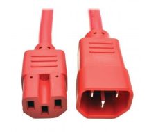 Tripp Lite Heavy-Duty Computer Power Cord, 15A, 14 AWG (IEC-320-C14 to IEC-320-C15), Red, 0.91 m