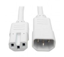 Tripp Lite Heavy-Duty Computer Power Cord, 15A, 14 AWG (IEC-320-C14 to IEC-320-C15), White, 0.91 m