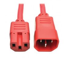 Tripp Lite Heavy-Duty Computer Power Cord, 15A, 14 AWG (IEC-320-C14 to IEC-320-C15), Red, 1.83 m