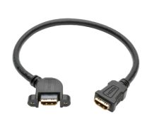 Tripp Lite High-Speed HDMI Cable with Ethernet, Digital Video with Audio (F/F), Panel Mount, 0.31 m (1-ft.)