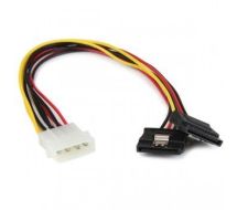 StarTech 12in LP4 to 2x Latching SATA Power Y Cable Splitter Adapter - 4 Pin LP4 to Dual SATA