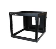 StarTech 8U 22in Depth Hinged Open Frame Wall Mount Server Rack