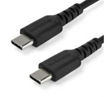StarTech 1m USB C Charging Cable - Durable Fast Charge & Sync USB 3.1 Type C to USB C Laptop Charger Cord - TPE Jacket Aramid Fiber M/M 60W Black - Samsung S10 S20 iPad Pro MS Surface