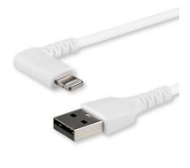 StarTech 1m USB A to - Durable 90 Degree Right Angled White USB Type A to Lightning Connector Sync & Charger Cord w/Aramid Fiber Apple MFI Certified iPad iPhone 11