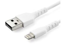 StarTech 2m USB A to - Durable White USB Type A to Lightning Connector Charge and Sync Charger Cord - Rugged w/Aramid Fiber - Apple MFI Certified - iPad Air iPhone 11