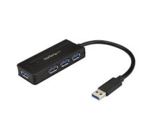 StarTech 4-Port USB 3.0 Hub - Mini Hub with Charge Port - Includes Power Adapter