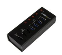 StarTech 4 Port USB 3.0 Hub plus 3 Dedicated USB Charging Ports (2 x 1A & 1 x 2A) - Wall Mountable Metal Enclosure