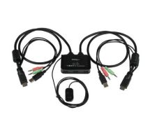 StarTech 2 Port USB HDMI Cable KVM Switch with Audio and Remote Switch �� USB Powered