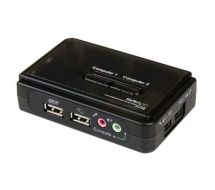 StarTech 2 Port Black USB KVM Switch Kit with Audio and Cables