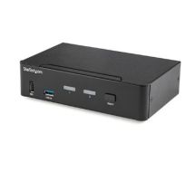 StarTech 2 Port DisplayPort KVM Switch - 4K 60Hz - Single Display - Dual Port UHD DP 1.2 USB KVM Switch with Integrated USB 3.0 Hub & Audio - Dell HP Apple Lenovo - Compliant