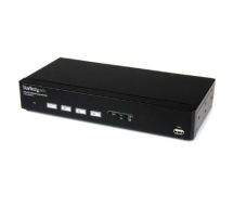 StarTech 4 Port USB DVI KVM Switch with DDM Fast Switching and Cables