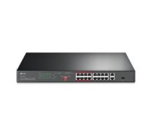 TP-LINK 16-Port 10/100 Mbps + 2-Port Gigabit Rackmount PoE Switch with 16-Port PoE+