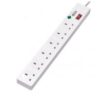 Tripp Lite 6-Outlet Surge Protector - British BS1363A Outlets, 220-250V AC, 13A, 1.8 m Cord, BS1363A Plug, White