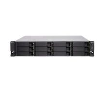 QNAP TS-h1283XU-RP-E2236-32G 168TB 12x14TB Seagate Exos 12 Bay NAS Rackmount Ethernet LAN Rack (2U) Black, Grey