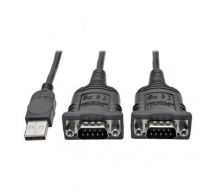 Tripp Lite 1.83 m 2-Port USB to DB9 Serial FTDI Adapter Cable with COM Retention (M/M)