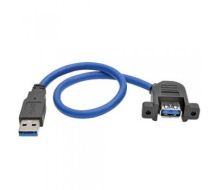 Tripp Lite USB 3.0 SuperSpeed Panel-Mount Type-A Extension Cable (M/F), 0.31 m (1-ft.)