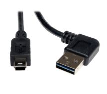 Tripp Lite Universal Reversible USB 2.0 Hi-Speed Cable (Reversible Right/Left Angle A to 5Pin Mini-B M/M), 6-ft.