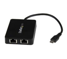 StarTech USB-C to Dual Gigabit Ethernet Adapter with USB (Type-A) Port