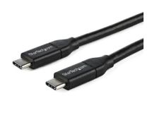 StarTech USB-C to USB-C Cable w/ 5A PD - M/M - 1 m (3 ft.) - USB 2.0 - USB-IF Certified