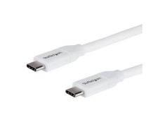 StarTech USB-C to USB-C Cable w/ 5A PD - M/M - White - 2 m (6 ft.) - USB 2.0 - USB-IF Certified