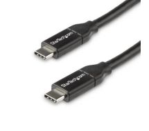 StarTech USB-C to USB-C Cable w/ 5A PD - M/M - 0.5 m - USB 2.0 - USB-IF Certified