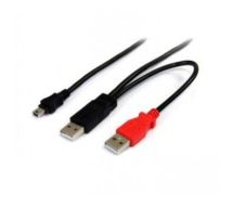 StarTech 6 ft USB Y Cable External Hard Drive - USB A to mini B