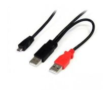 StarTech 3 ft USB Y Cable External Hard Drive - Dual USB-A to Micro-B