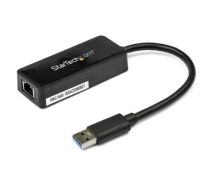 StarTech USB 3.0 to Gigabit Ethernet Adapter NIC w/ USB Port - Black