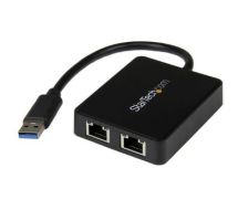 StarTech USB 3.0 to Dual Port Gigabit Ethernet Adapter NIC w/ USB Port