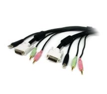 StarTech 10 ft 4-in-1 USB DVI KVM Cable with Audio and Microphone