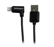 1m USB auf Apple 8 Pin Lightning Connector Kabel gewinkelt - Schwarz - iPhone